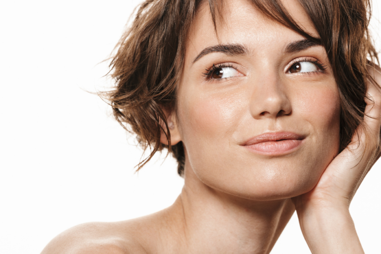 Woman with healthy skin barrier